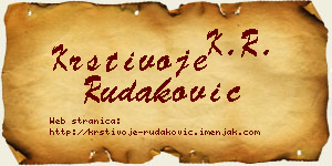 Krstivoje Rudaković vizit kartica